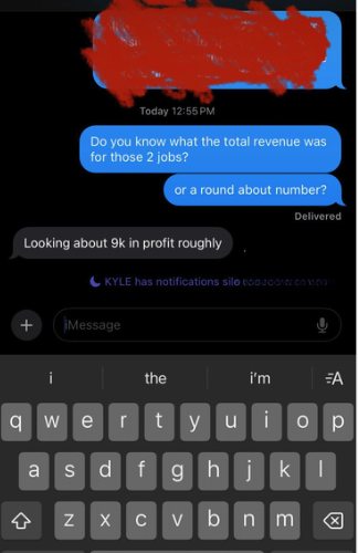 Client text message